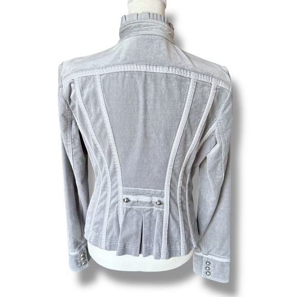 White House Black Market Grey Velvet Ribbon Trim Blazer, Jacket, Women’s 4 - Picture 5 of 13